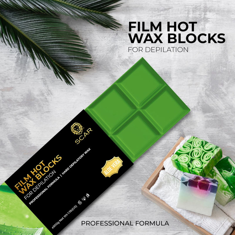 Scar Film Hot Wax Blocks 500g Aloe Vera - al basel cosmetics