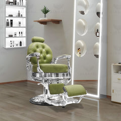 Green Silver Salon Professional Barber Gents Cutting Chair - gents chair - al basel cosmetics