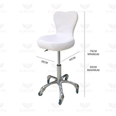 Beauty Salon Adjustable Stool White