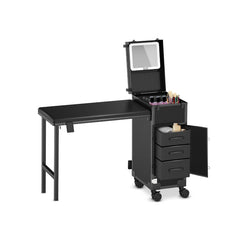 Portable Trolley with Foldable Table for Manicure and Makeup -al basel cosmetics - trolley with table