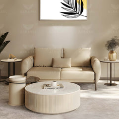 Beige Color Salon Spa Reception Waiting Sofa - reception sofa- salon beige color furniture - al basel cosmetics