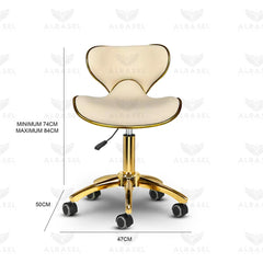 Cream & Gold Salon Spa Stool with swivel