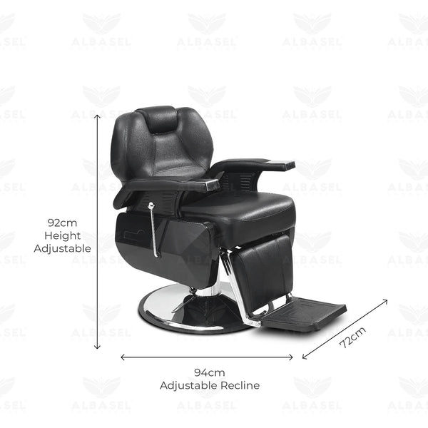 Gents Salon Barber Chair Black Albasel cosmetics