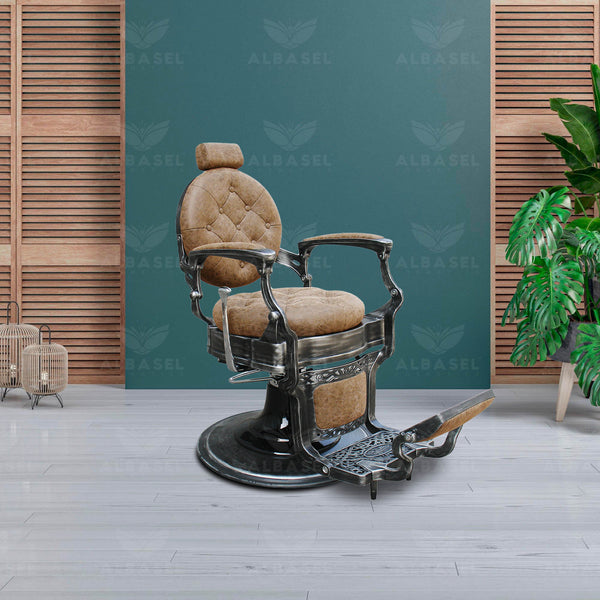 Old Brown Barber Chair in UAE Gents Salon Barber Chair Al