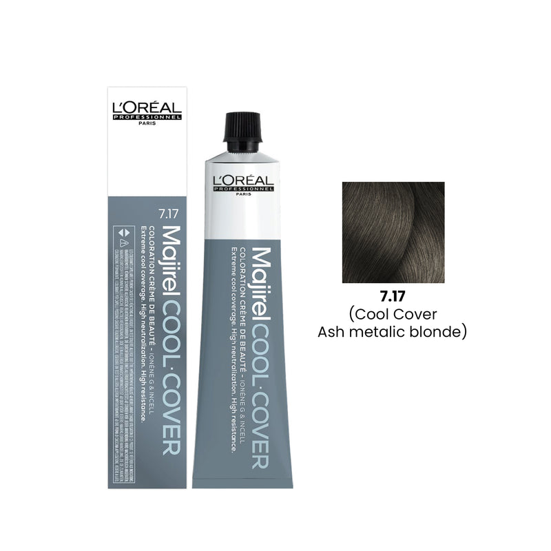 Hair Color Majirel Cool Cover 50ml 7.17 Ash Metalic Blonde Loreal Professional-L’Oreal hair color-loreal uae- loreal professional- Al basel Cosmetics