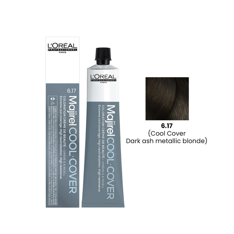 Hair Color Majirel Cool Cover 50ml 6.17 Dark Ash Metalic Blonde Loreal Professional-L’Oreal hair color-loreal uae- loreal professional- Al basel Cosmetics