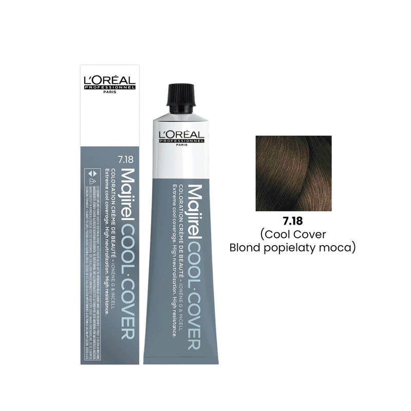 Hair Color Majirel Cool Cover 50ml 7.18 Blonde Popielaty Mocha Loreal Professional-L’Oreal hair color-loreal uae- loreal professional- Al basel Cosmetics
