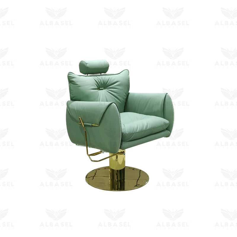 Ladies Salon Styling Chair Green - ladies chair - al basel cosmetics - UAE - green furniture - ladies chair - professional styling chair