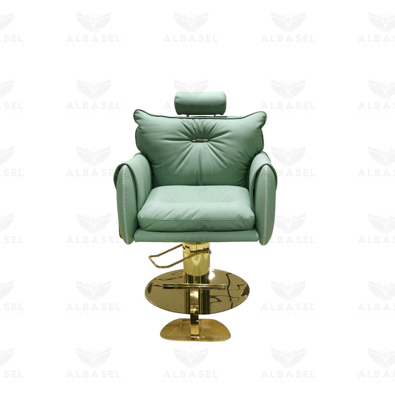 Ladies Salon Styling Chair Green - ladies chair - al basel cosmetics - UAE - green furniture - ladies chair - professional styling chair