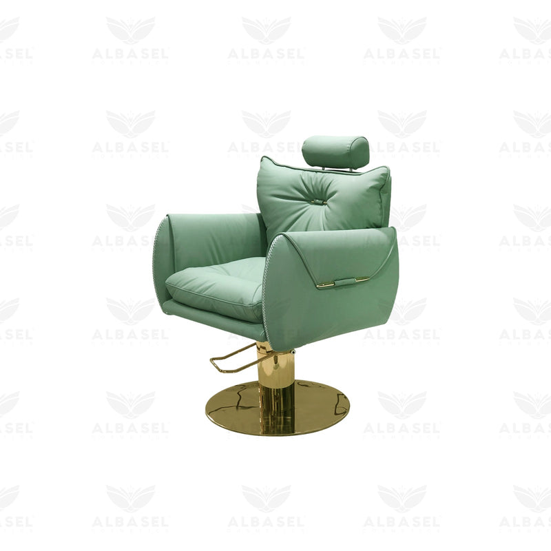 Ladies Salon Styling Chair Green - ladies chair - al basel cosmetics - UAE - green furniture - ladies chair - professional styling chair
