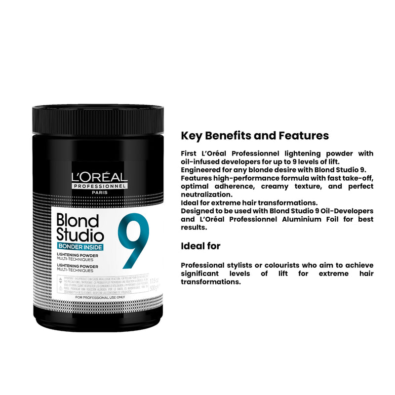 Blond Studio 9 Bonder Inside Lightening Powder 500g Bottle Loreal Professional -blond studio- loreal -al basel cosmetics