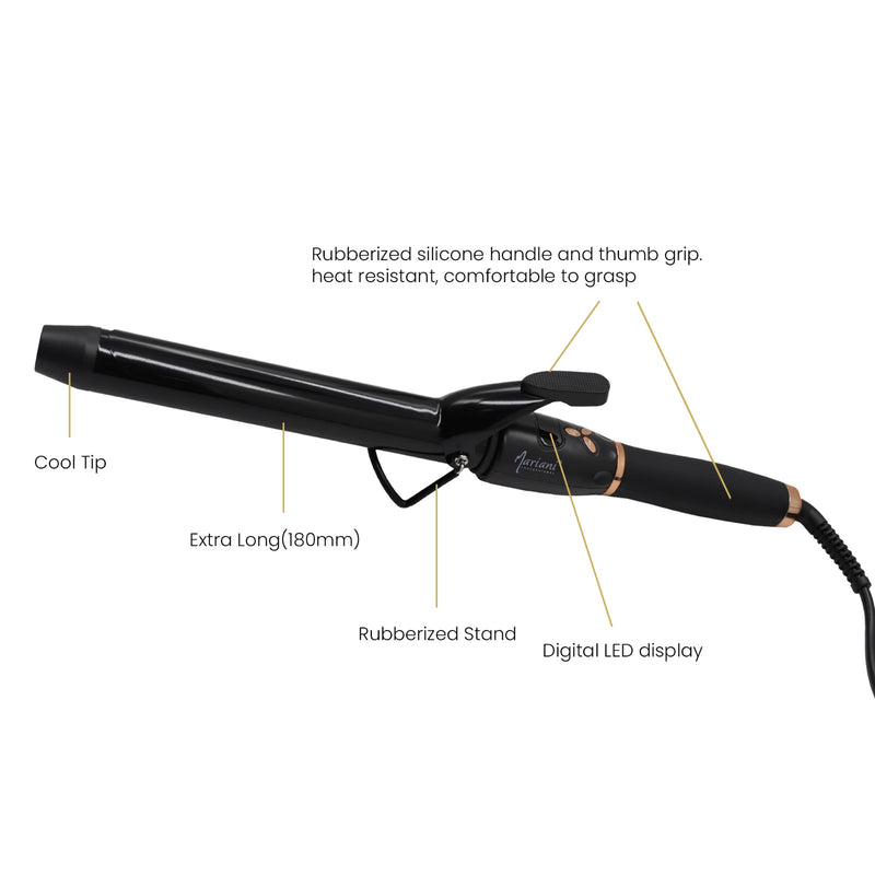 Premium Mariani Extra Long Barrel Curling Iron 28# - al basel cosmetics - hair styling tools - hair styling equipment - Curling wand - Hair curler - Curl iron - Curling tool - Mariani - Professional hair styling tool - hair care - hair styler - UAE