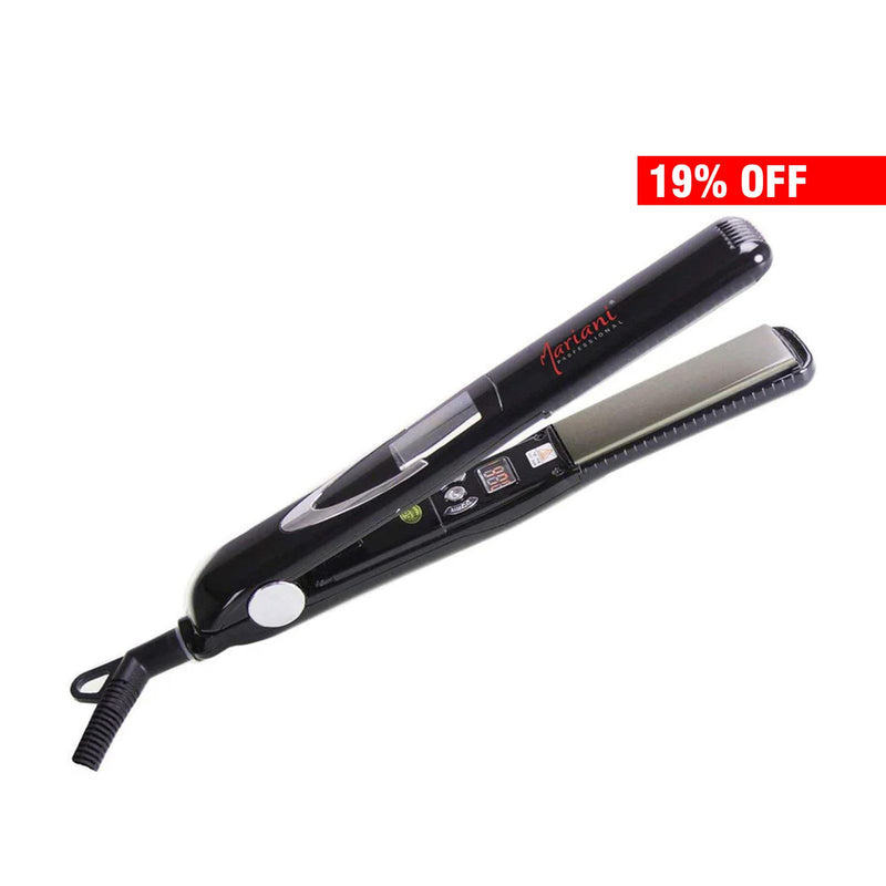 Mariani Professional digital Hair Iron straightener - Black 470'F - al basel cosmetics - hair straightener - hair styling tools - professional hair straightener - travel friendly hair iron - Dubai - Mariani - UAE - hair styling equipment - straightening iron - hair straightener