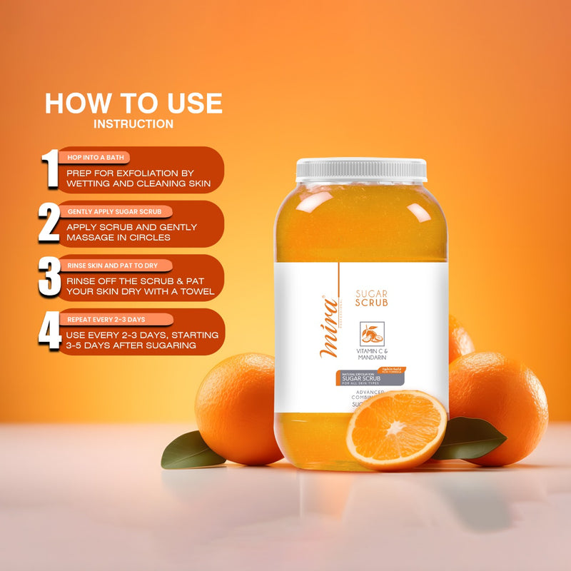 Foot & Body Sugar Scrub Vitamin C & Mandarin 5Kg Mira - Mira Sugar Scrub - Al basel cosmetics - foot scrub - body scrub - food and body scrub - feet scrub - scrub for feet - UAE - Mira - sugar scrub - sugar scrub for body - sugar scrub for feet