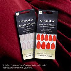 Opoola Pre Glued Fashion Nail Extension Nail Tips 24 Pieces - nail tips - al basel cosmetics