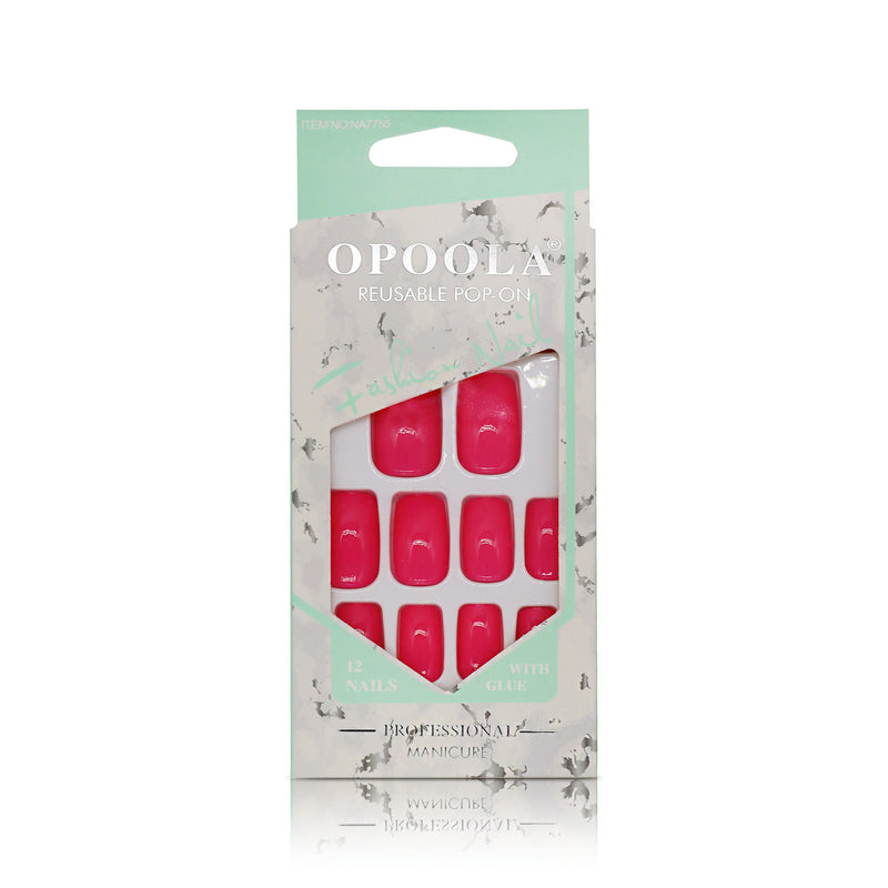 Opoola Pop On Reusable 12 Nails with Glue