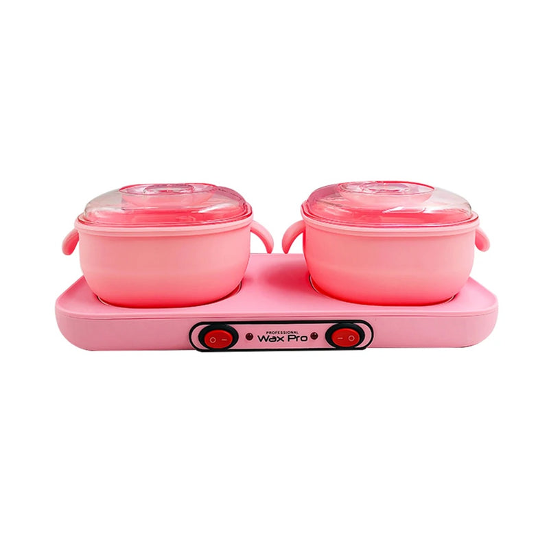 Double Silicone Wax Warmer Machine Pink - double plate wax warmer - wax heater machine - double wax heater machine - pink silicone wax heater - Al Basel - UAE