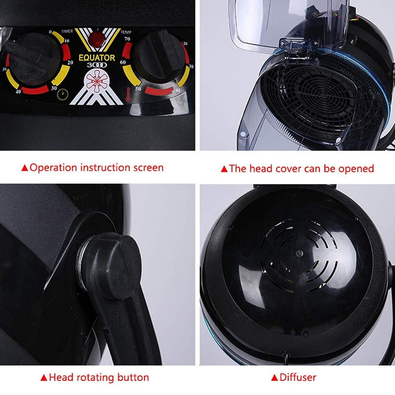 Professional Black Hooded Hair Dryer Stand Machine for Salon Spa – Adjustable, Portable & Efficient - professional hair dryer stand machine for salon spa - salon hair dryer equipment - Al Basel - UAE - Salon - Spa equipments