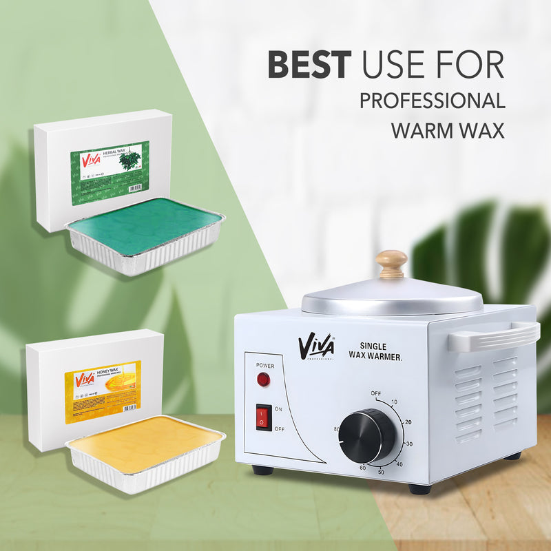 Viva Depilatory wax warmer single for hair removal - al basel cosmetics - wax heater - wax heater machine - Durable wax heater machine for smooth hair removal - Viva - Wax heater machine with temperature control - Electric wax warmer heating pot with lid - Single wax warmer Dubai - UAE
