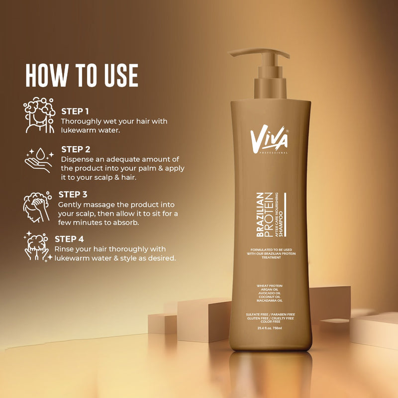 Brazilian Protein After Care Nourishing Shampoo 750ml Viva - al basel cosmetics - hair care - Brazilian protein treatment - after care - shampoo - Viva - UAE - after care shampoo