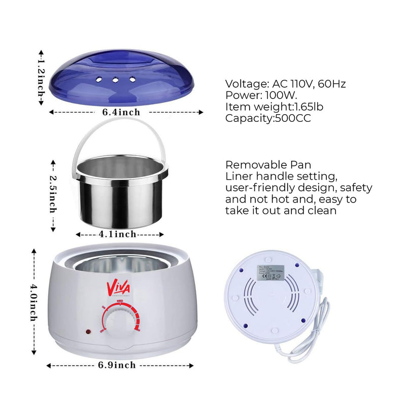 Single Wax Warmer Small Viva - al basel cosmetics - wax heater - wax heater machine - Durable wax heater machine for smooth hair removal - Viva - Wax heater machine with temperature control - Electric wax warmer heating pot with lid - Single wax warmer Dubai - UAE