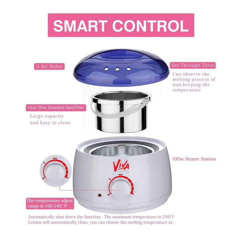 Single Wax Warmer Small Viva - al basel cosmetics - wax heater - wax heater machine - Durable wax heater machine for smooth hair removal - Viva - Wax heater machine with temperature control - Electric wax warmer heating pot with lid - Single wax warmer Dubai - UAE