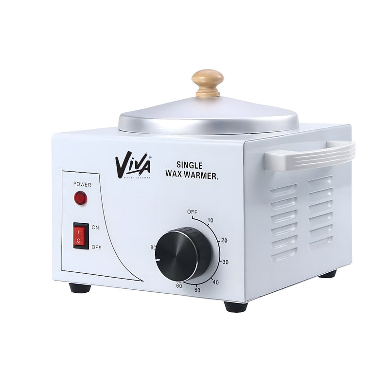 Viva Depilatory wax warmer single for hair removal - al basel cosmetics - wax heater - wax heater machine - Durable wax heater machine for smooth hair removal - Viva - Wax heater machine with temperature control - Electric wax warmer heating pot with lid - Single wax warmer Dubai - UAE