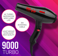 Viva Turbo 9000 Hair Dryer 2200W - al basel cosmetics - hair styling tools - hair dryer - Viva - hair styling equipment - hair styler - hair care - UAE - hair dryer - best hair dryer - professional hair dryer - hair salon hair dryer - professional hairstyling tools