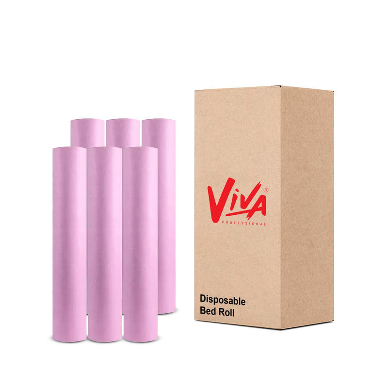 Viva Pink Disposable Non-Woven Bed Roll Wholesale Pack of 6-bed roll- disposable bed roll- pink bed roll- salon- spa- clinic- wholesale pack- pack of 6- latex free- 20 GSM- Dubai- Al Basel Cosmetics- Viva- UAE