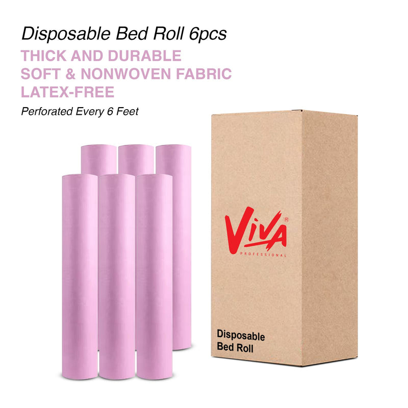 Viva Pink Disposable Non-Woven Bed Roll Wholesale Pack of 6-bed roll- disposable bed roll- pink bed roll- salon- spa- clinic- wholesale pack- pack of 6- latex free- 20 GSM- Dubai- Al Basel Cosmetics- Viva- UAE