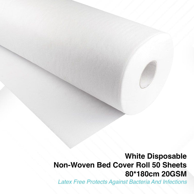 Viva White Disposable Non-Woven Bed Roll Pack of 6- bed roll- disposable bed roll- viva- salon- spa- white bed roll- offer pack- pack of 6- Al Basel Cosmetics- UAE- latex free bed roll-wholesale pack