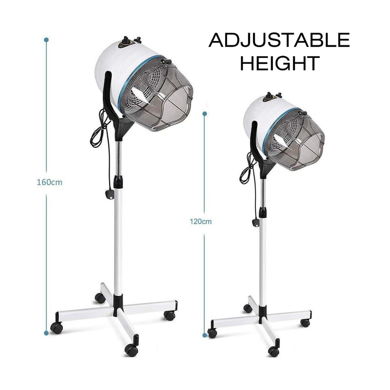 White Hooded Salon Hair Dryer Machine – Adjustable Height & Smooth Airflow - salon spa equipment - hair dryer equipment - Al Basel Cosmetics - UAE - Professional hair dryer stand