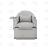Salon & Spa Pedicure Chair Station with Acrylic Sliding Basin – Grey Finish - Al Basel Cosmetics - UAE