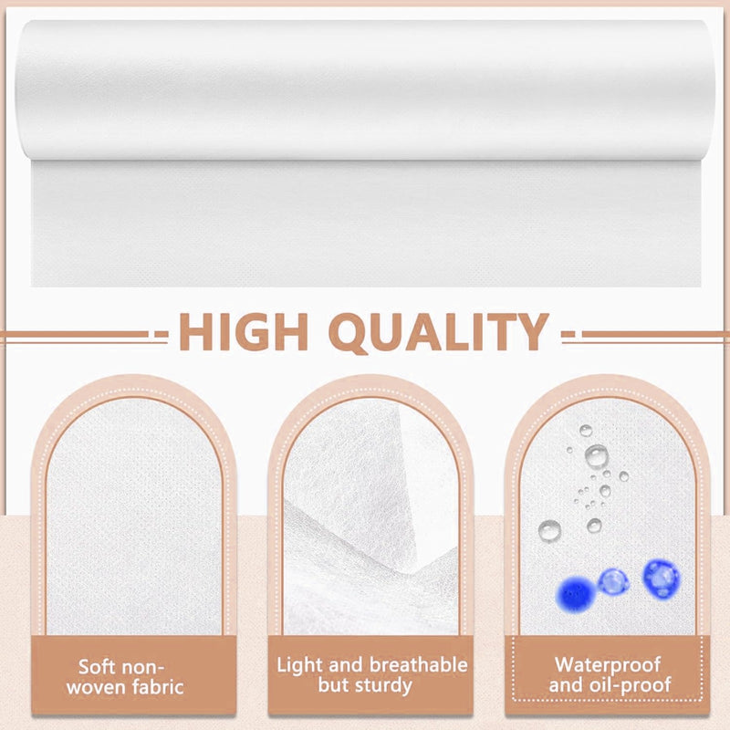 Viva White Disposable Non-Woven Bed Roll 80*180cm- 50 sheet- bed roll- bed cover- disposable bed sheet- salon disposable bed roll- massage bed cover- waterproof bed cover- oil proof bed roll- salon bed roll- spa bed cover- clinic bed cover- white bed roll- Viva- Al Ain- Al Basel Cosmetics- UAE