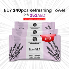 Lavender Refreshing Wet Towels – Instant Calm & Freshness Scar Professional | 240 Pieces