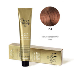 fanola oro therapy - Oro Puro Hair Coloring Cream 7.4 - fanola color - fanola uae - albasel cosmetics