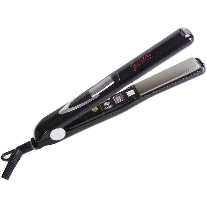 Mariani Professional digital Hair Iron straightener - Black 470'F - al basel cosmetics - hair straightener - hair styling tools - professional hair straightener - travel friendly hair iron - Dubai - Mariani - UAE - hair styling equipment - straightening iron - hair straightener