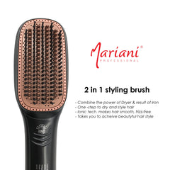 Mariani Professional 2-in-1 Styling Brush | Hair Dryer and Straightener - hair dryer - hair straightener - hair iron - hair styling tools - 2 in 1 styling brush - hair brush - multipurpose hair brush - hair care - Mariani - Abu Dhabi - dryer and styler - UAE - straightening iron - hair straightener