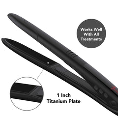 Mariani Professional Hair Straightener Iron Black - hair straightener - hair iron - al basel cosmetics - hair styling tools - hair equipment - hair care - Korean Titanium Plate - Professional hair straightener - UAE - Mariani - straightening iron - hair straightener