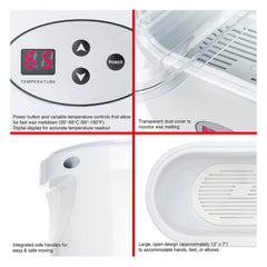 Viva Portable Electric Hot Paraffin Wax Warmer - Electric Hot Paraffin Wax Warmer for Skin Care and Moisturizing - al basel cosmetics - wax heater - wax heater machine - Durable wax heater machine for smooth hair removal - Viva - Wax heater machine with digital temperature control - Electric wax warmer heating pot with lid - UAE