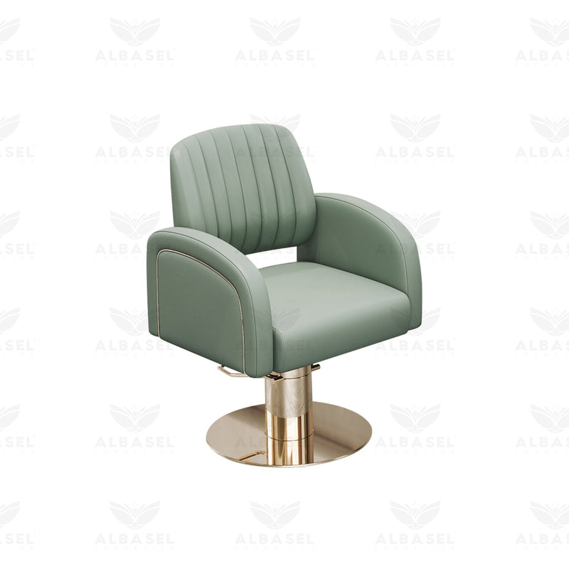 Hydraulic luxury styling chair Green - ladies hair cutting chair - albasel