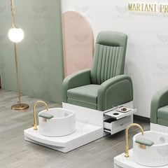 Luxury Pedicure Spa Chair Green - pedicure station - albasel
