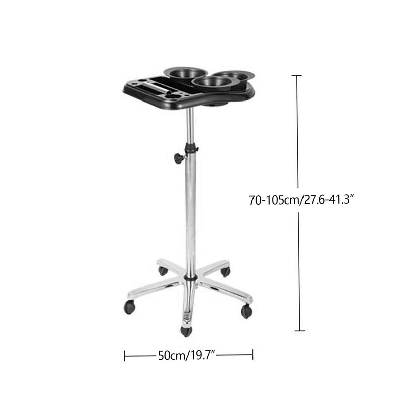 Hair Coloring Trolley Black with Hair Coloring Bowls - hair coloring trolley - al basel cosmetics 