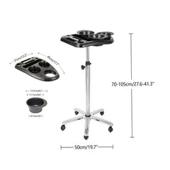 Hair Coloring Trolley Black with Hair Coloring Bowls - hair coloring trolley - al basel cosmetics 