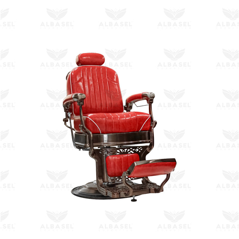 Red Professional Barber Salon Hair Cutting Gents Chair - salon chair - gents chair - barber chair - al basel cosmetics 