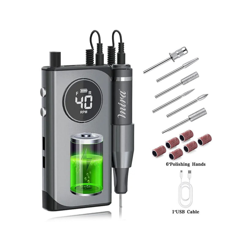 Portable Nail Drill Machine M401 Black for Nail Salons Mira - nail drill machine - al basel cosmetics 