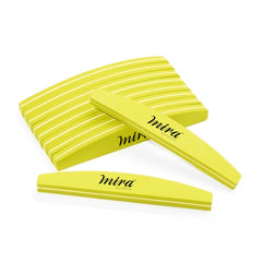 Professional Nail File Half Moon Sponge 705 Yellow for Nail Art Design Mira 10 Pieces