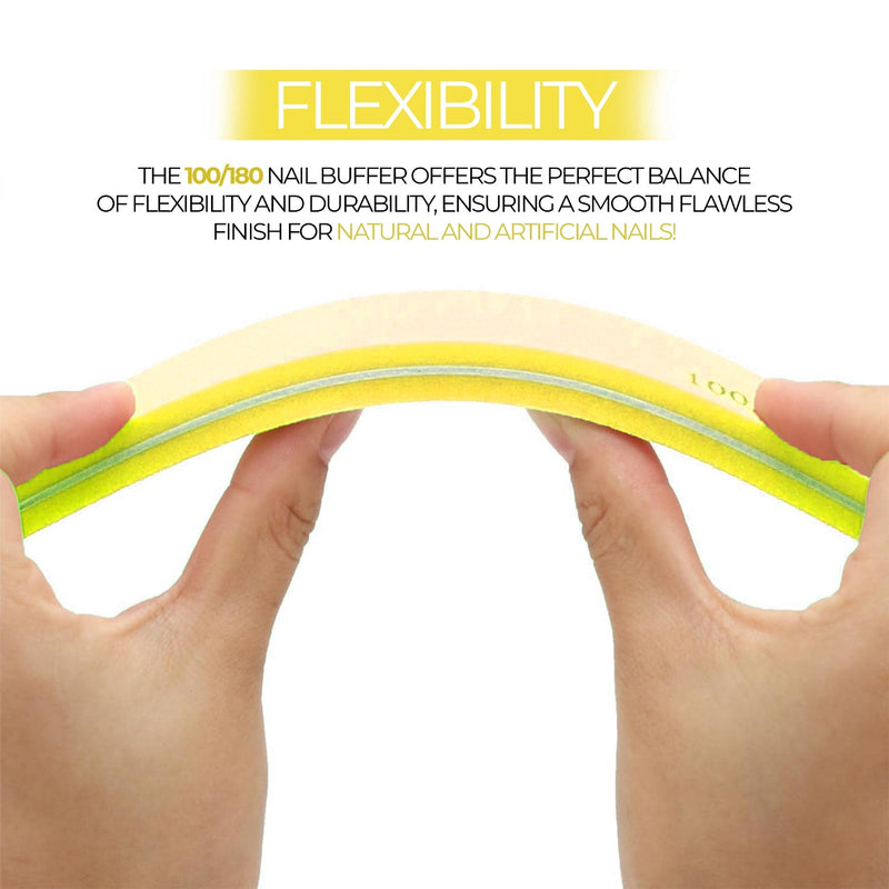 Professional Nail File Half Moon Sponge 705 Yellow for Nail Art Design Mira 10 Pieces
