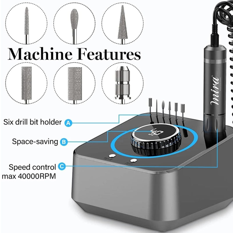 Electric Nail Drill Machine M601 for Nail salons Mira - nail drill machine - nail art tool - al basel cosmetics