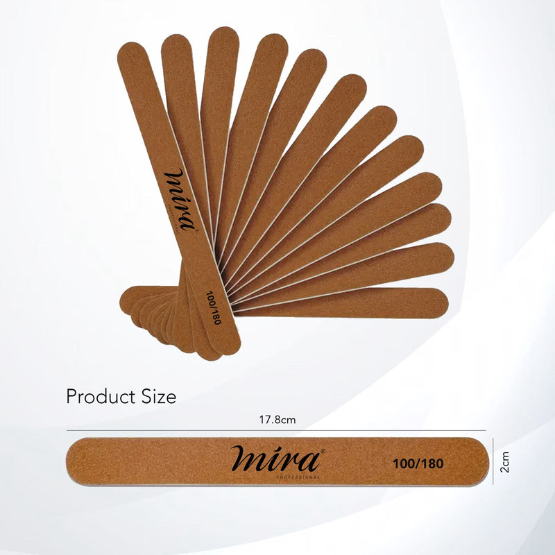 Straight Wooden Nail File 50 Pcs 715 Mira Professional